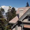 View from Martinez Hall shows restored roofs and details with our new low-key color palette.  Yes, those are red cedar shingles, as used on the original house.